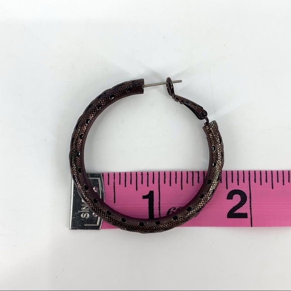 Lia Sophia Cutting Edge Brown Gold Hoop Earrings - Picture 12 of 12